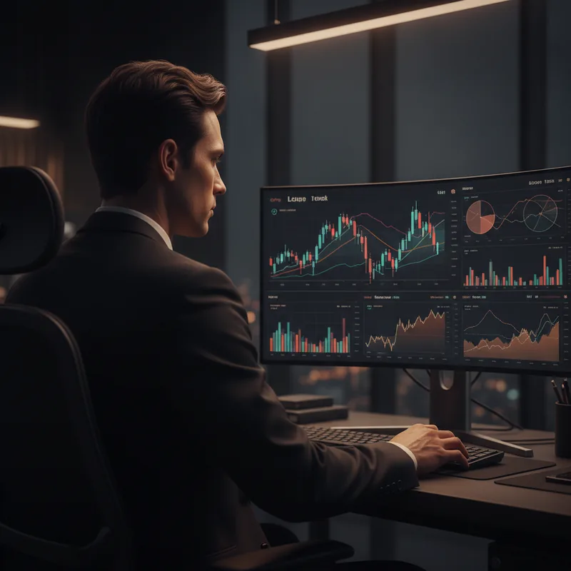 panel de señales de mercado con IA, gráfico de tendencia en directo y niveles de confianza